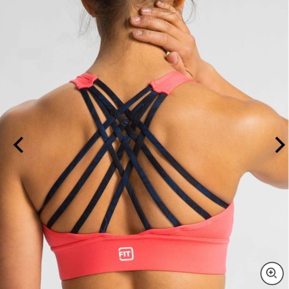 IdealFit Strappy Padded High Neck Sports Bra Size Small Medium Support EUC - Picture 2 of 9